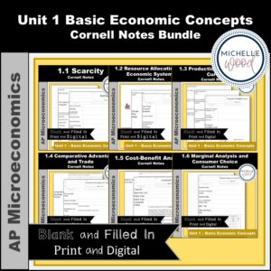 AP Micro Unit 1 Basic Economic Concepts Notes Bundle