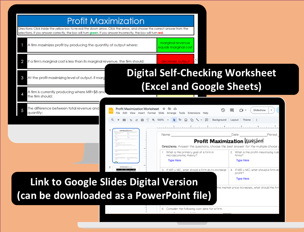 Profit Maximization Worksheets - Michelle Wood